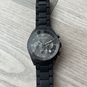 Emporio Armani Men’s Black Silicone Chronograph Watch